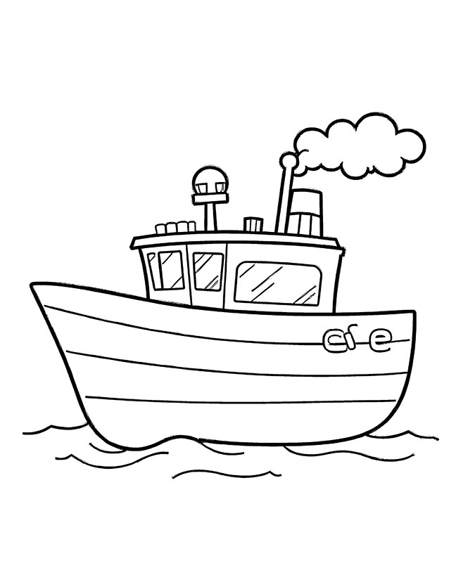 Cargo boat coloring page Cargo boat coloring page